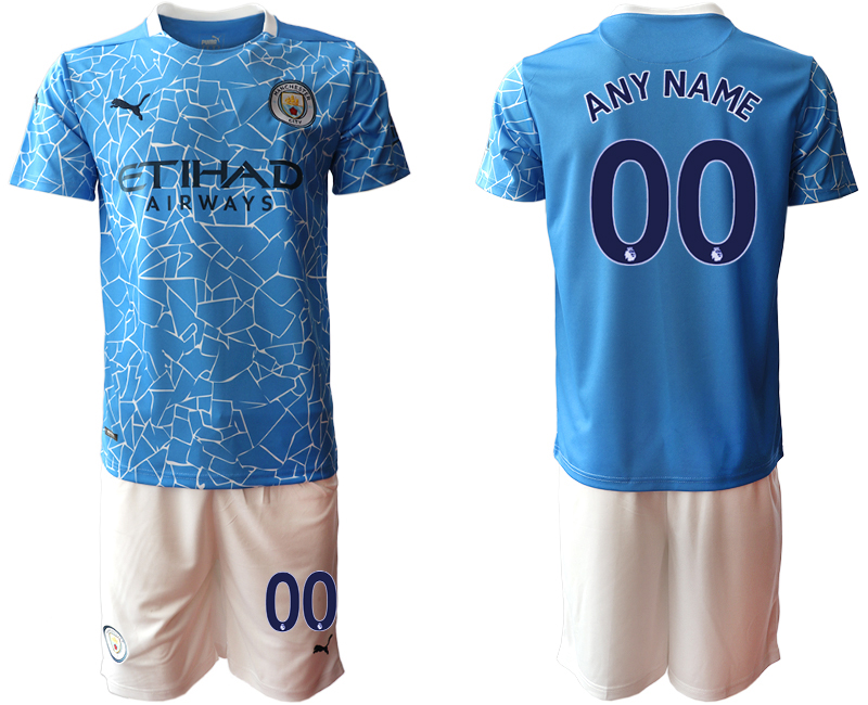 Men 2020-2021 club Manchester City home customized blue Soccer Jerseys->liverpool jersey->Soccer Club Jersey